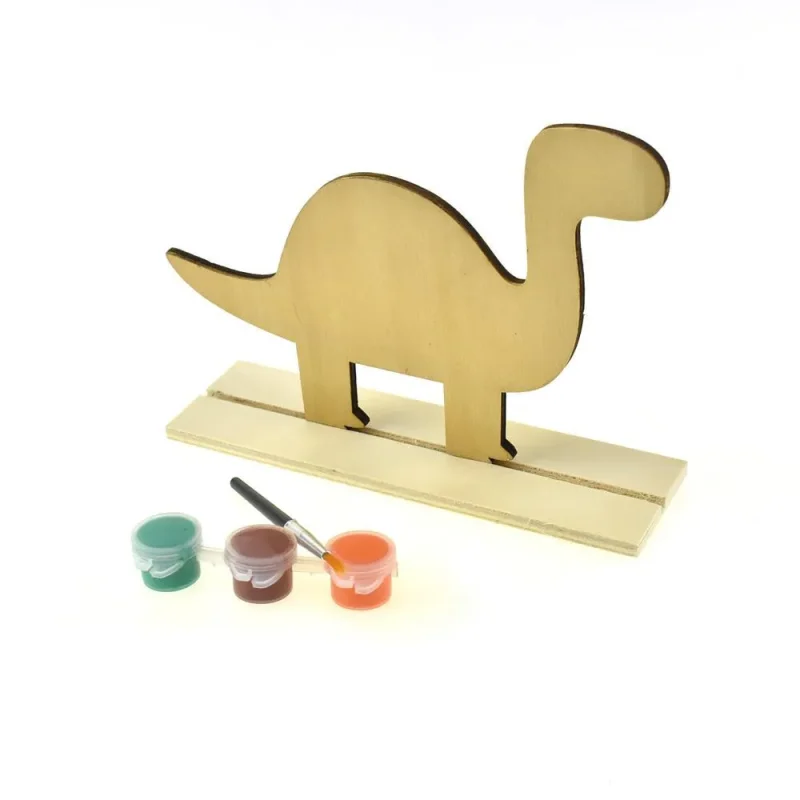 dinosaur wood stand up kit for kids 7 inch natural diy craft