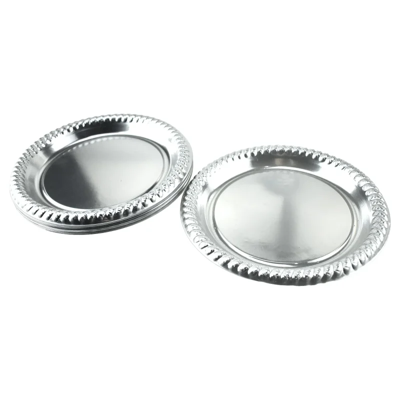 disposable metallic braided party plates 8 5 x 12 pack