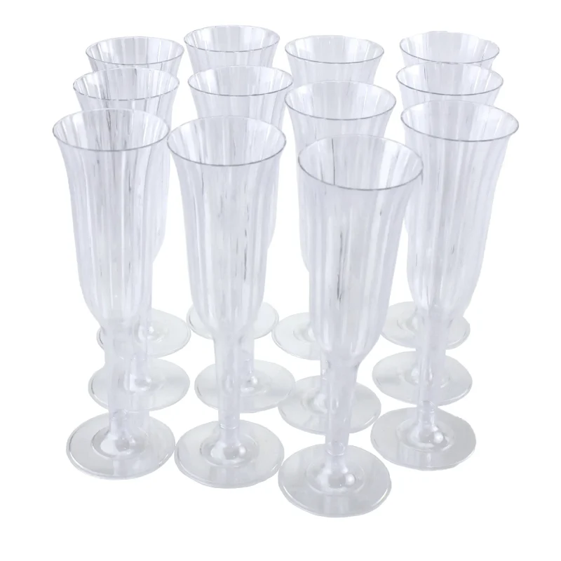 disposable pleated champagne glasses 8 5 inch 12 pack