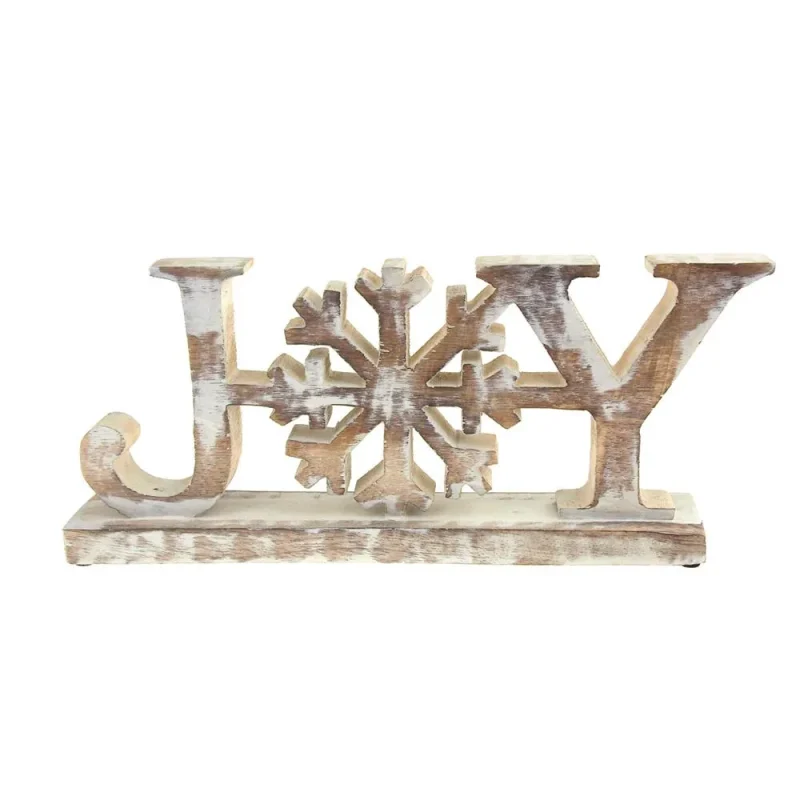 distressed wooden snowflake christmas stand natural white 13