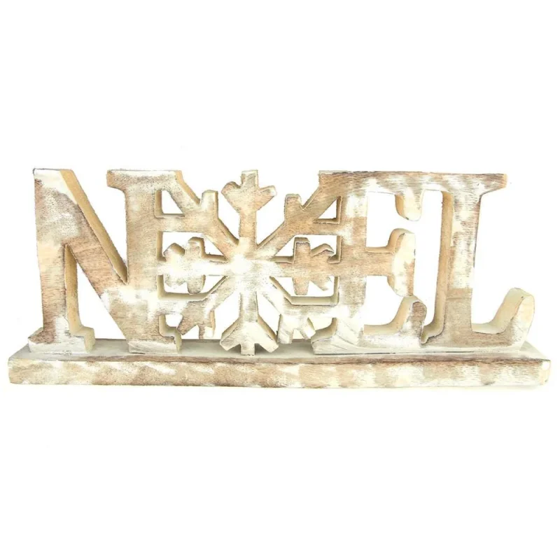 distressed wooden snowflake noel stand natural white 15 75