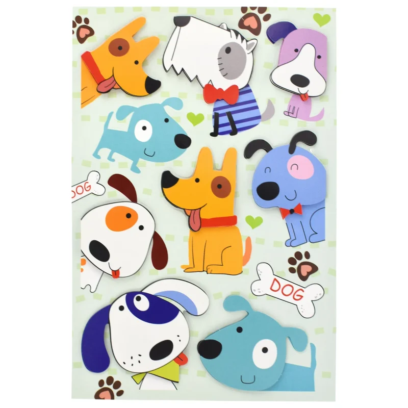 dog 3d cardstock craft stickers 2 25 x 10pcs