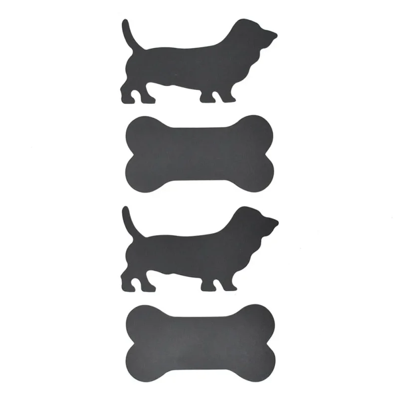 dog and bone chalkboard decals black assorted sizes 16 pack