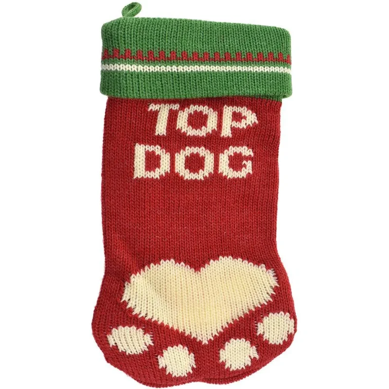 dog christmas knitted stocking 12