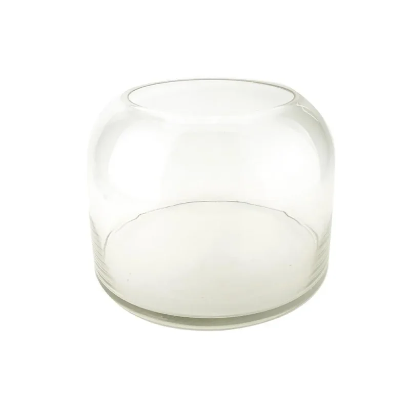 domed glass vase 7 inch flat bottom