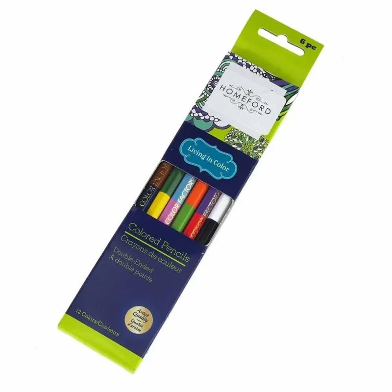 double ended colored pencils 6 multi color pack