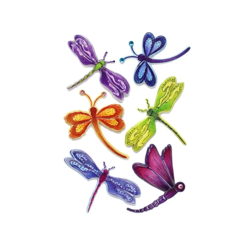 dragonfly puffy stickers set 6 pack