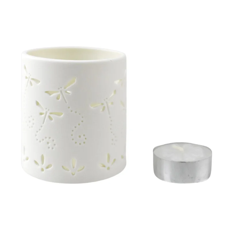 dragonfly tea light holder 2 3 4 white