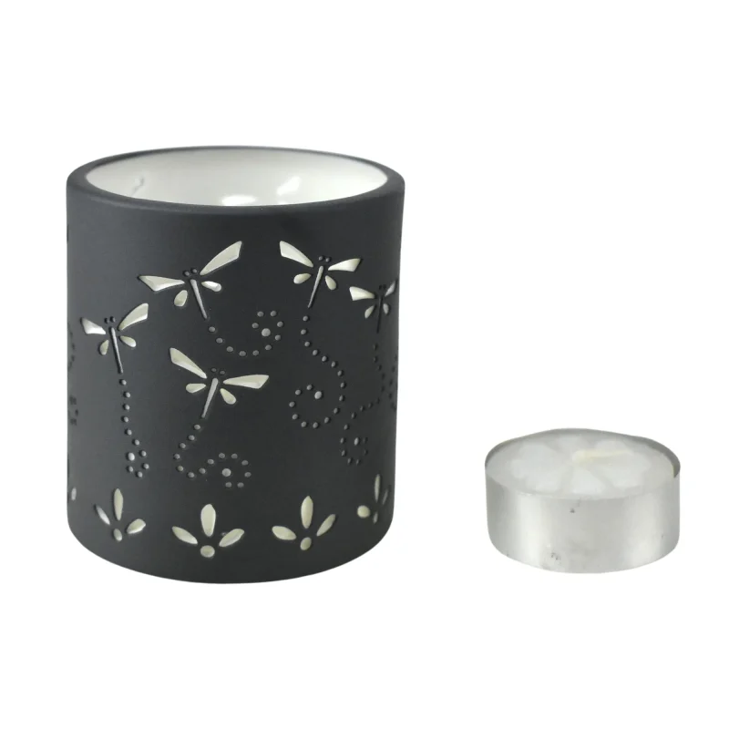 dragonfly tea light holder 2 75 grey