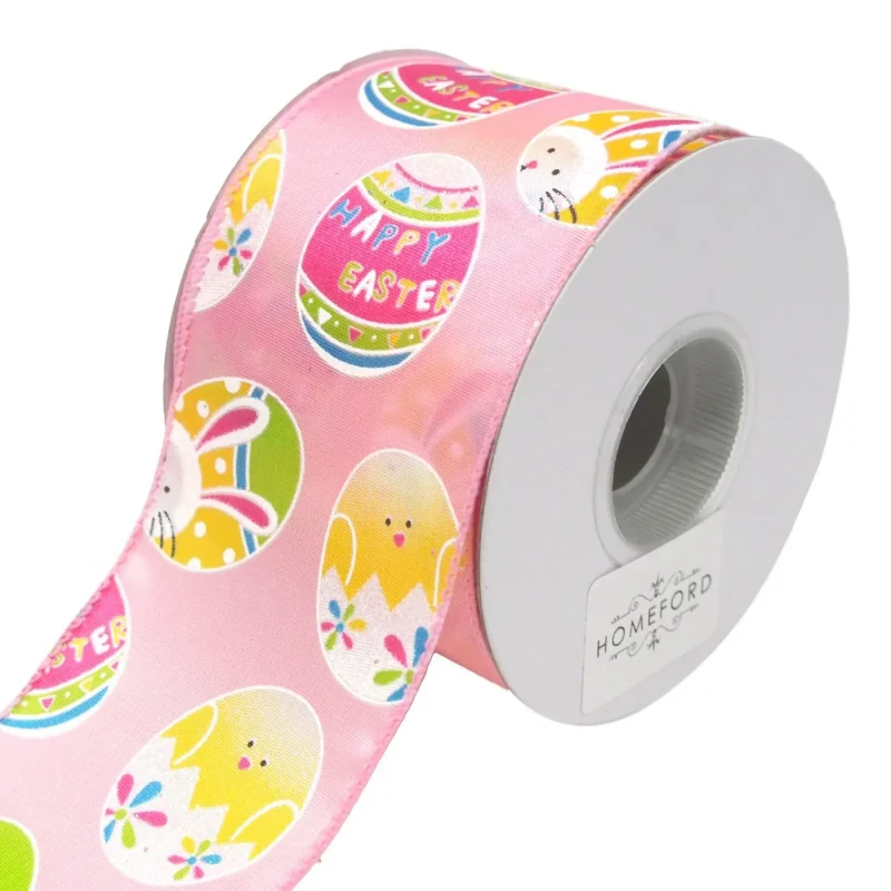 easter bunny chick egg ribbon pink 2 5 x 10yd