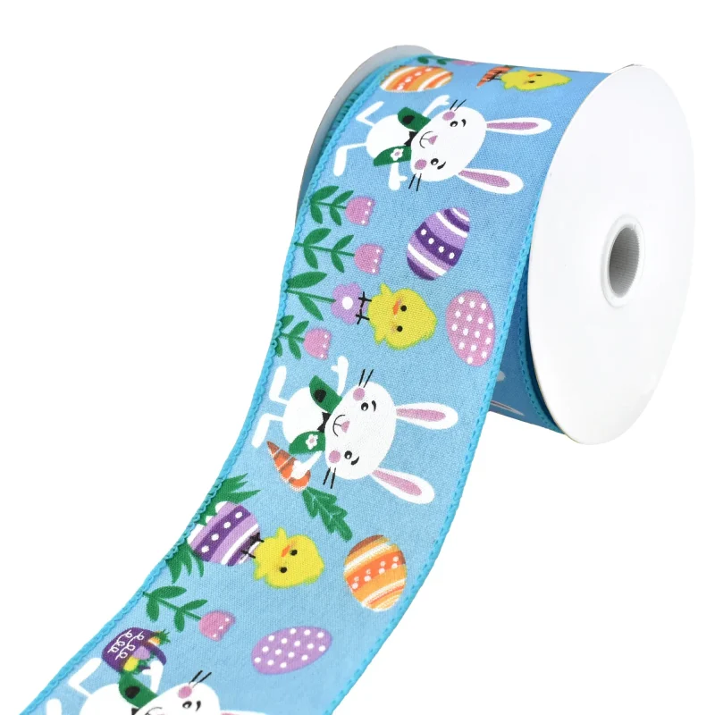 easter bunny chick wired ribbon 2 5 inch x 10 yards