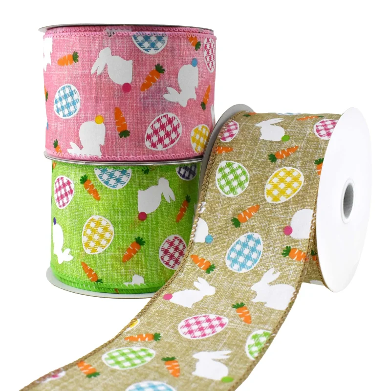 easter bunny gingham ribbon 2 5 x 10yd