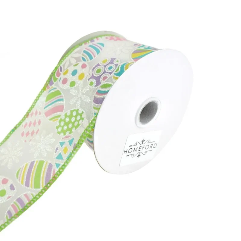 easter egg hunt satin ribbon white 2 5 x 10yd