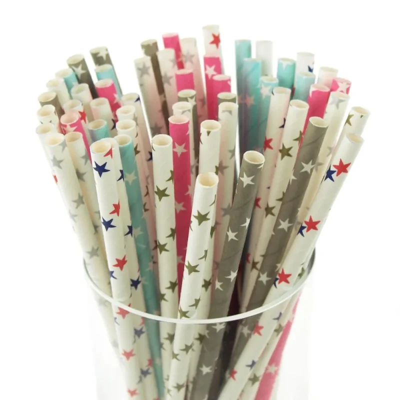 eco friendly paper straws 7 3 4 inch 25 pack