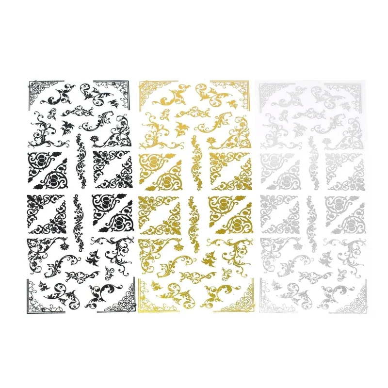 elegant foil swirl corner stickers 32 pack