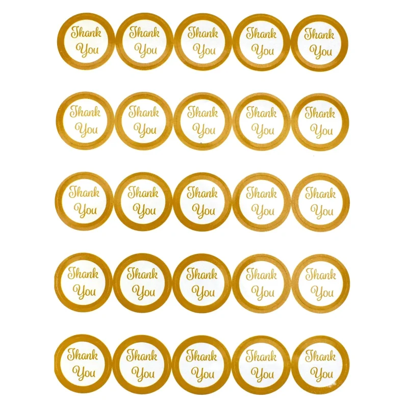 elegant gold thank you stickers 1 x 100 count