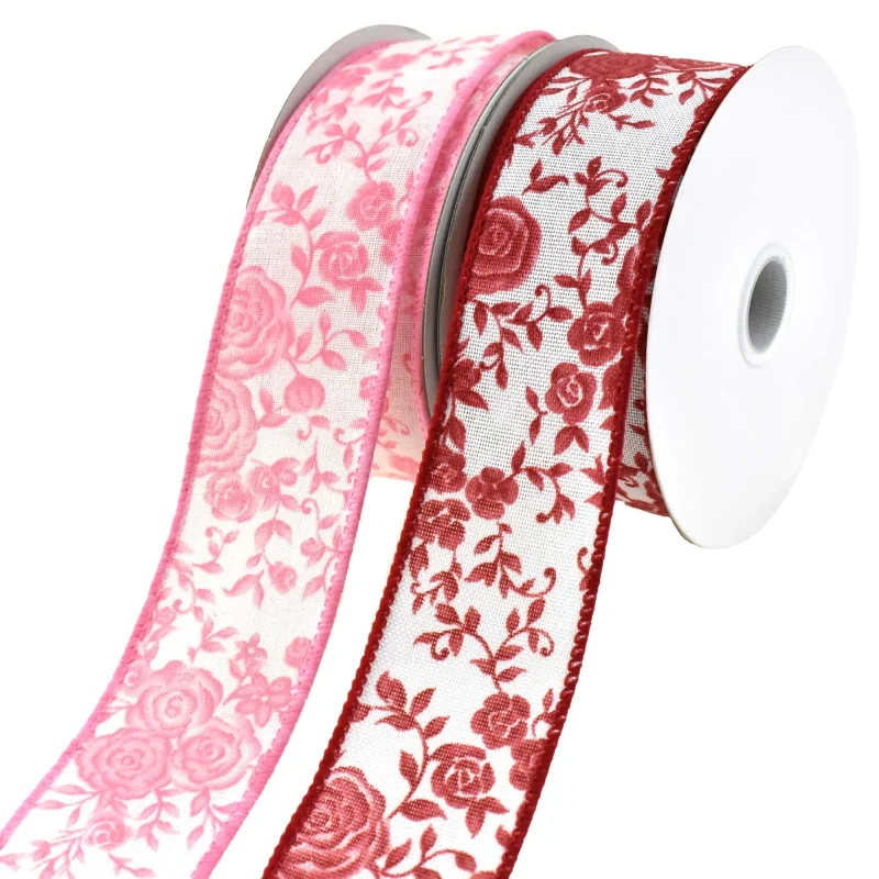 elegant ombre rose wired ribbon 1 5 inch x 10 yards