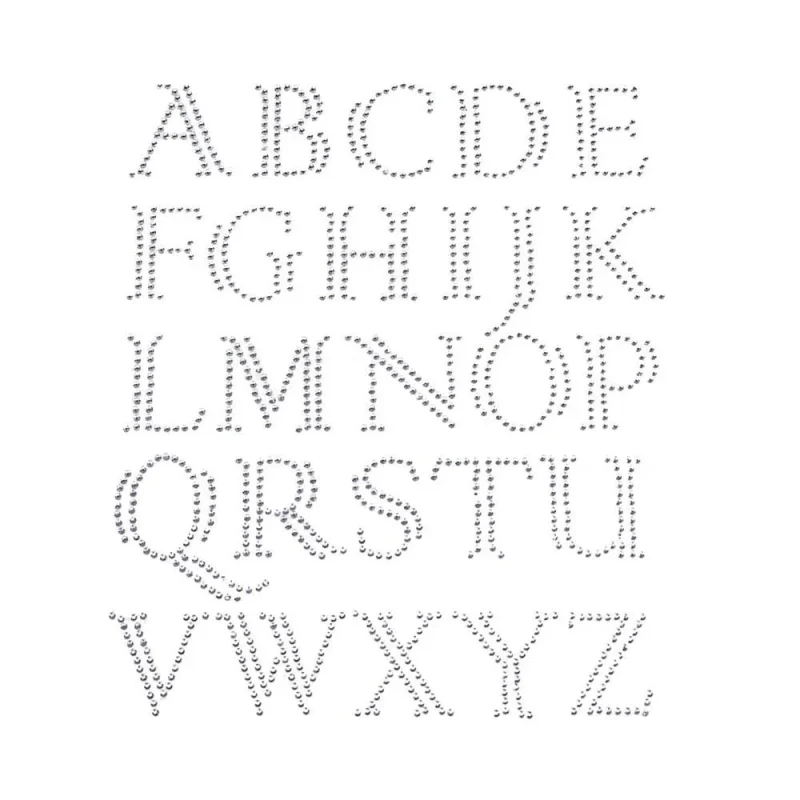 elegant silver rhinestone alphabet stickers 1 inch 26 pack