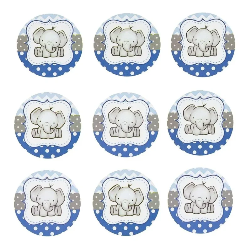 elephant seal blue paper stickers 1 inch 24 pack