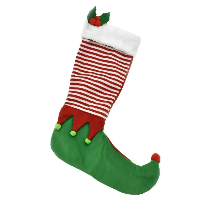 elf footprint christmas stocking 19 inch