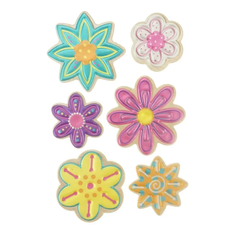 embossed 3d flower stickers pack of 6