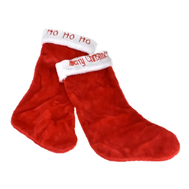 embroidered red christmas stockings 17 inch 2 pack