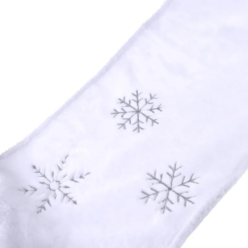 embroidered snowflake table runner white 14 x 90