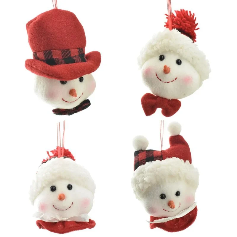 fabric snowman ornaments 4 piece assorted sizes