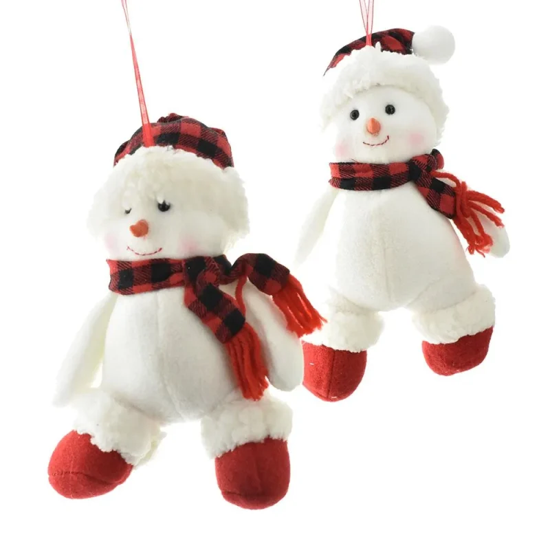 fabric snowman ornaments assorted sizes 2 pack