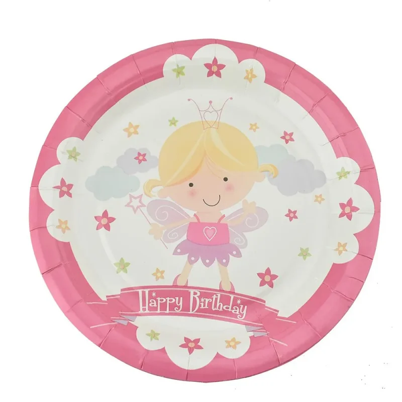 fairy birthday party paper plates 7 inch 12 pack