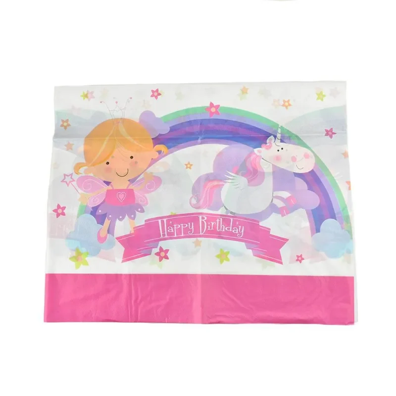 fairy birthday party vinyl table cover 54x72 inches