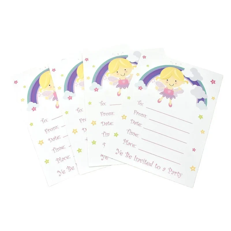 fairy themed paper invitations 5 5 x 12 pack of 12