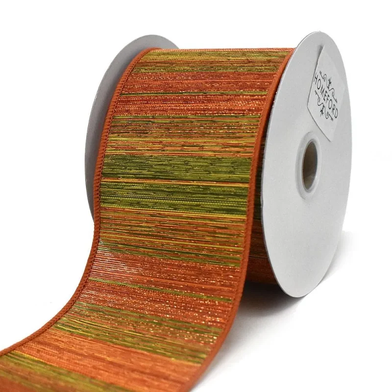 fall ombre stripes wired ribbon 2 5 x 10 yards