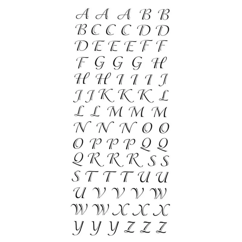 fancy foil letter stickers 1 2 inch 78 pack script alphabet design