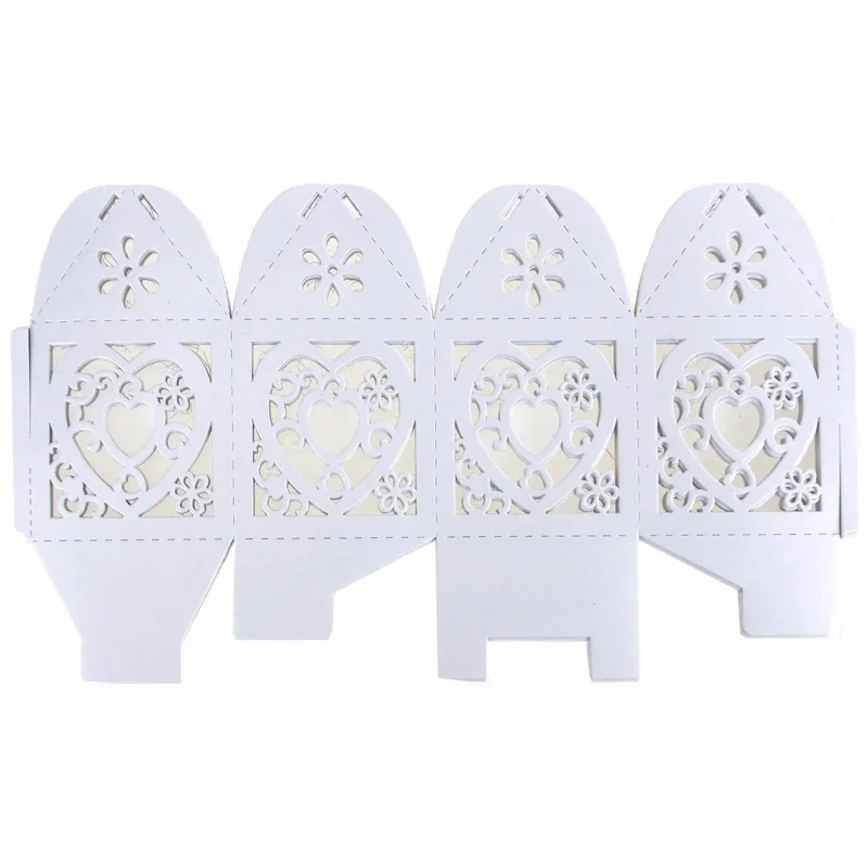 fancy heart laser cut favor boxes 2 white 12 pack