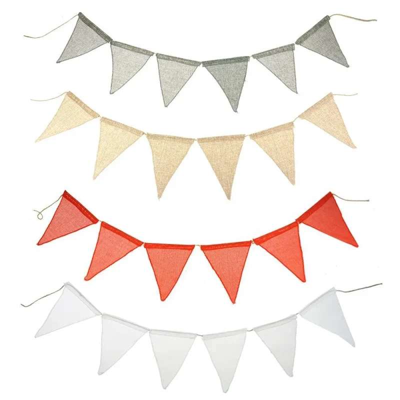 faux jute triangle banner set 9 5 x 12 6 piece