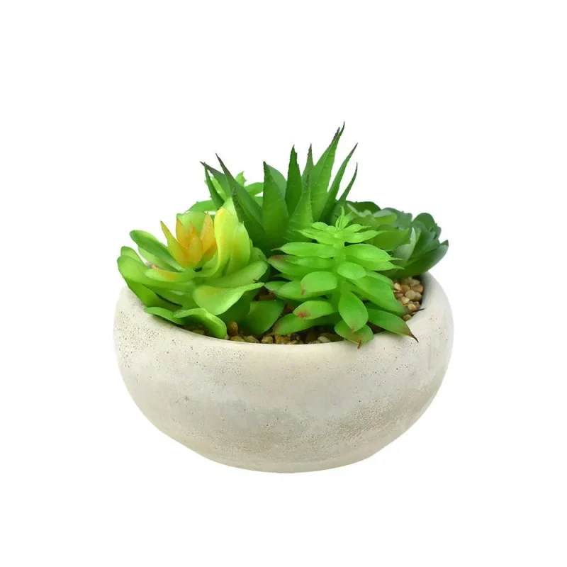 faux mixed succulents in pot green 4 3 4 inch