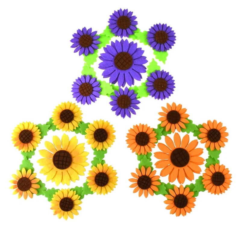 felt adhesive sunflowers 6 5 inch 3 pack