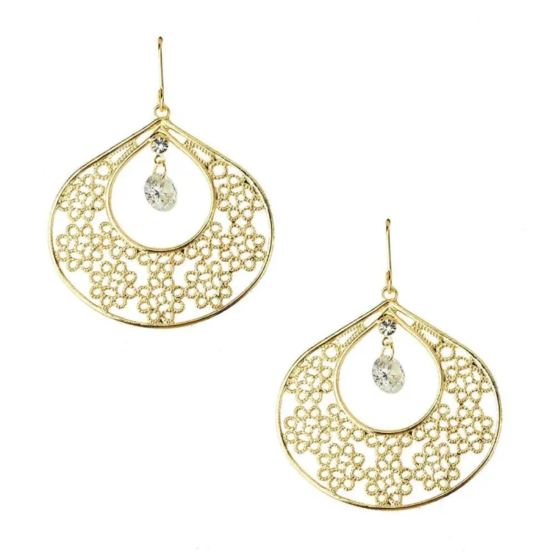 filigree tear drop earrings 1 5 inch