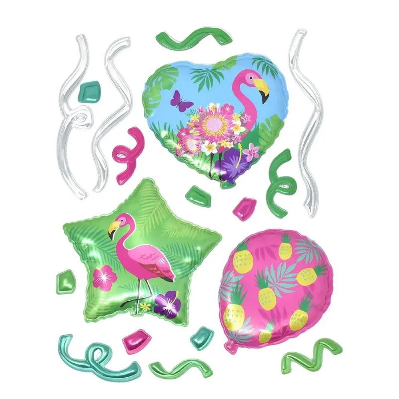 flamingo 3d balloon wall decals 18 piece set assorted