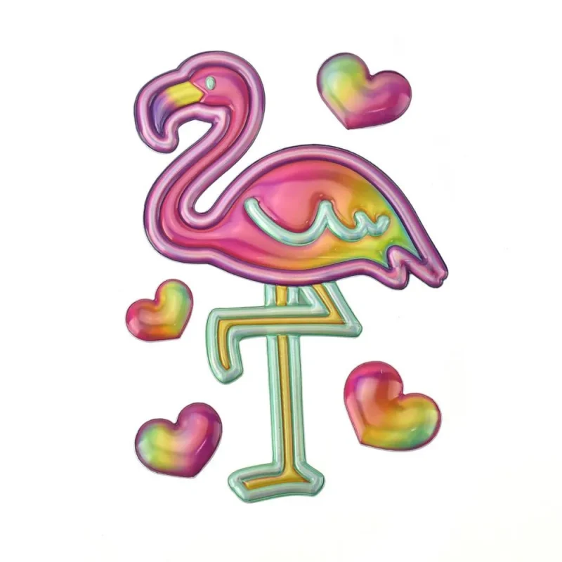 flamingo 3d puffy wall art stickers 5 piece set