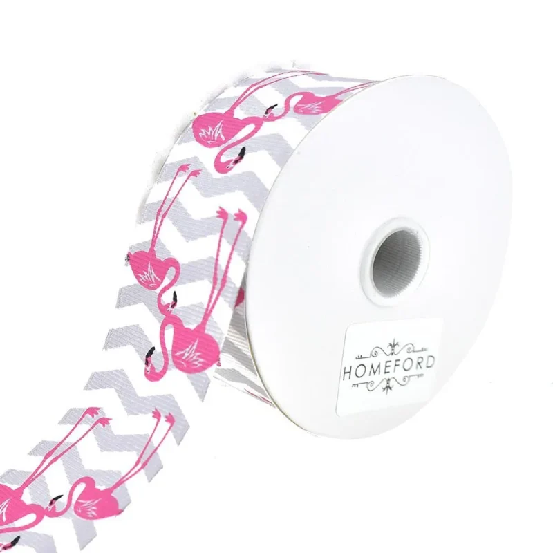 flamingo chevron ribbon 1 5 inch x 3 yard