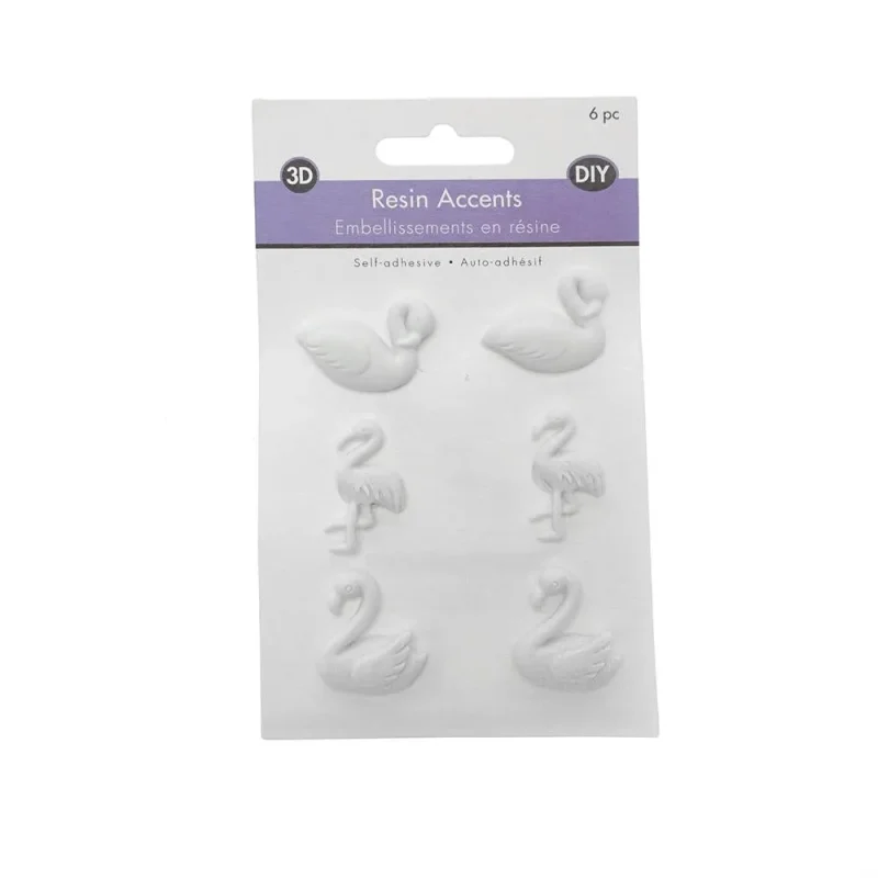 flamingo diy resin adhesive accents white 6 piece set