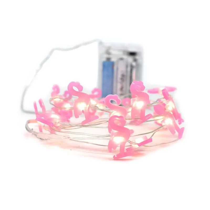 flamingo led string lights 80 battery operated