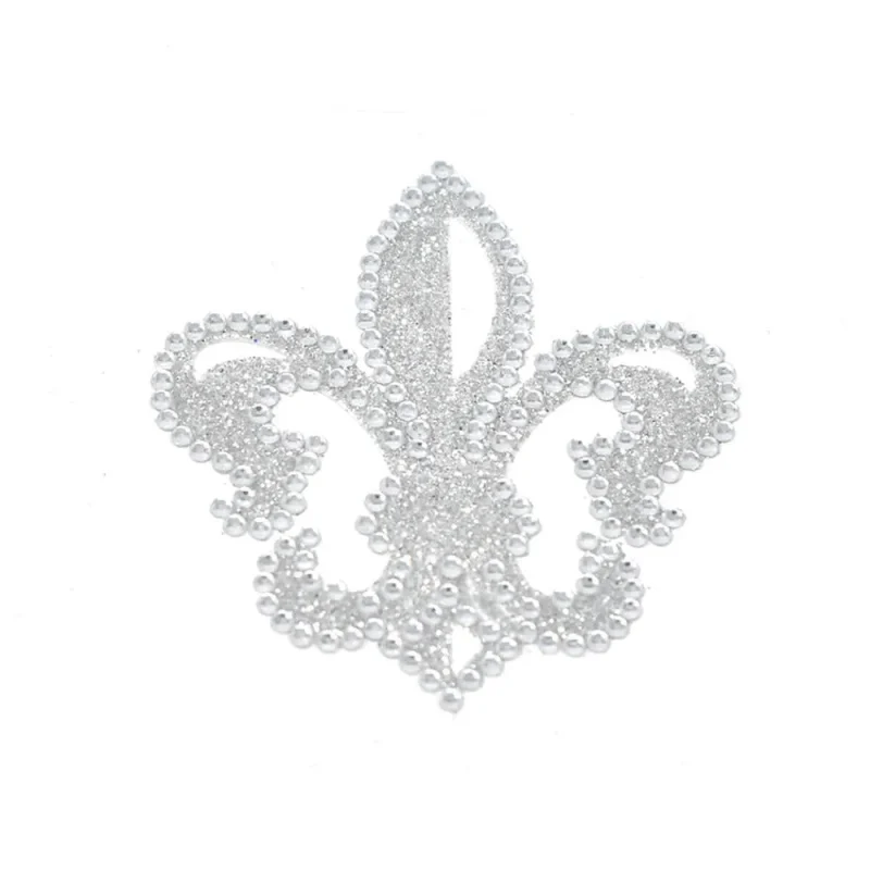 fleur de lis silver diamond sticker 2 1 4 inch