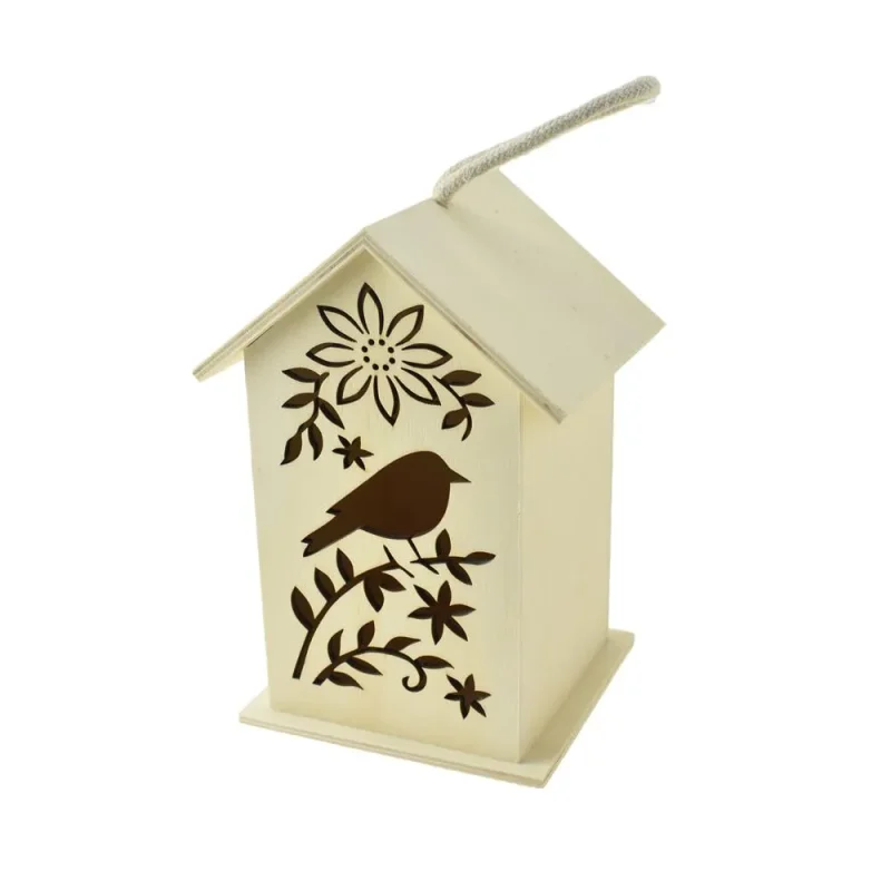 floral laser cut giant birdhouse natural 7 5 inch