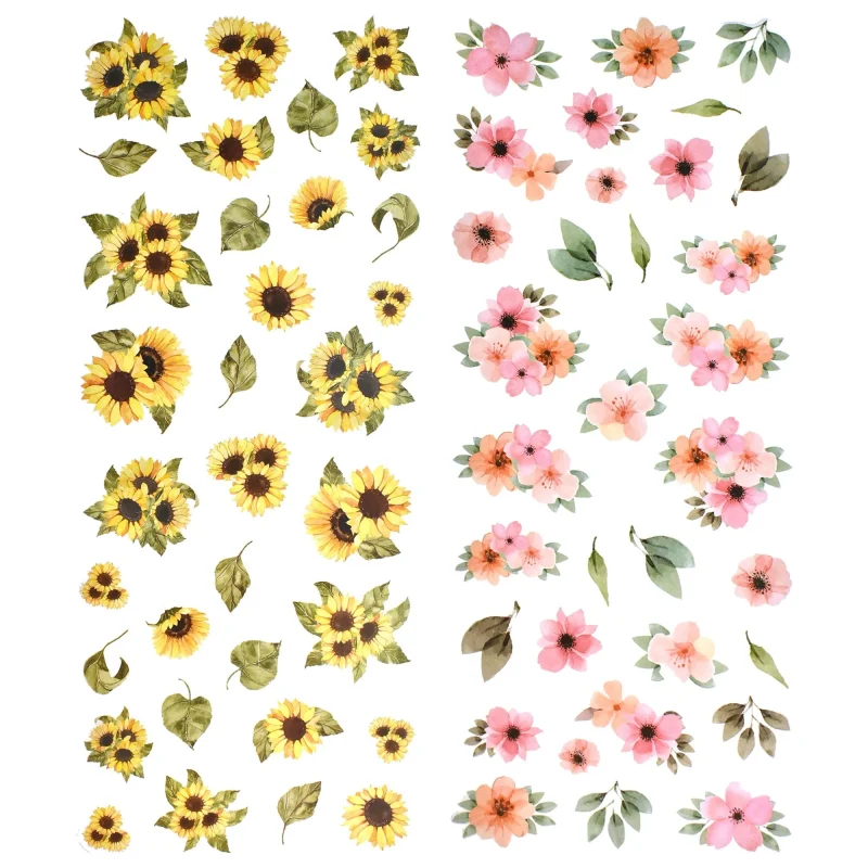 floral paper craft stickers 1 5 inch 66 piece set