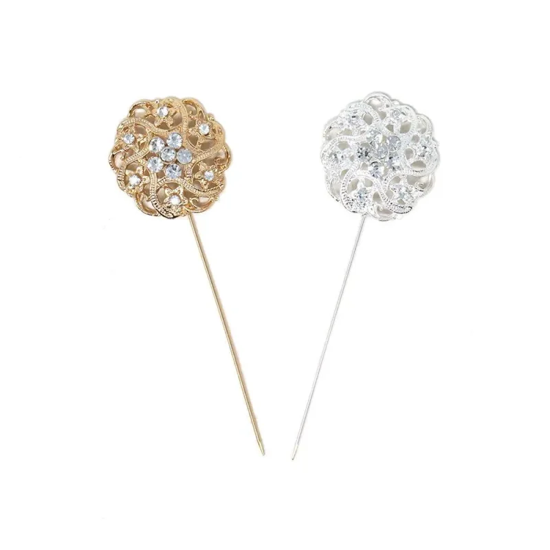 floral rhinestone pins 1 1 4 inch 6 pack