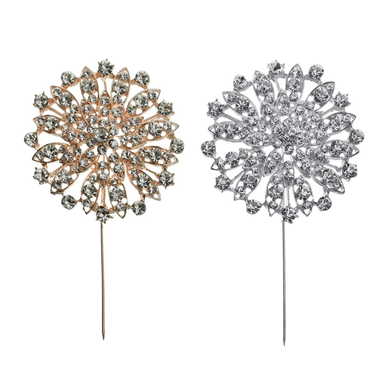 flower rhinestone pin set 4 25 inch 3 pack