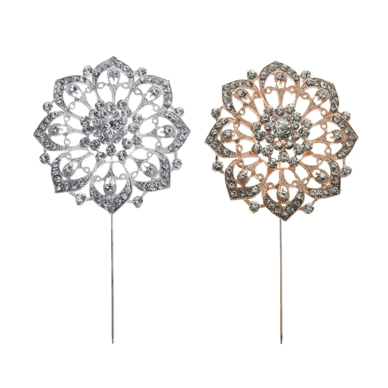 flower rhinestone pins 4 25 inch set of 3